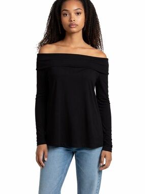 CLARA SUNWOO Black Off-Shoulder Top